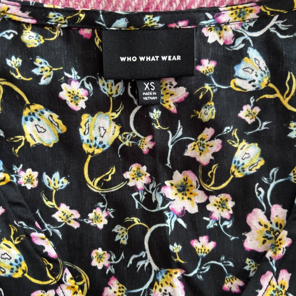 Floral Top - Puff - Prarie perfect - size XS (Who What Wear)